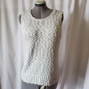 Chico's Size 2 Sweater Vest Silver White New